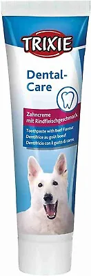 Trixie Dog Toothpaste With Beef Flavour Clean Teeth Tartar Fresh Breath-100g-Uk • £4.24
