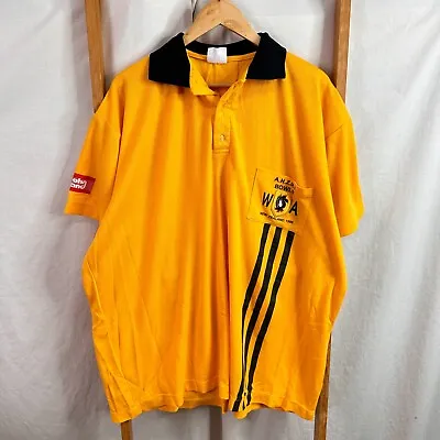 Vintage 1998 Lawn Bowls Polo Shirt Mens Fits 2XL ANZRI New Zealand Orange • £11.51