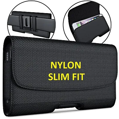 SLIM FIT NYLON RUGGED Phone Belt Holder Holster Case With Clip Carrying Pouch • $9.98