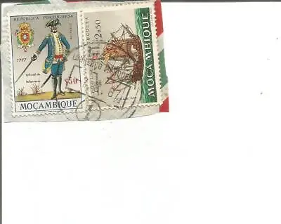 Mozambique Portugal 2 Stamps (50 Centavos + 2$50 Escudos) • $0.09