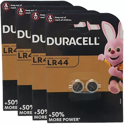 8 X Duracell LR44 1.5V Alkaline Batteries 357 A76 AG13 • £5.89