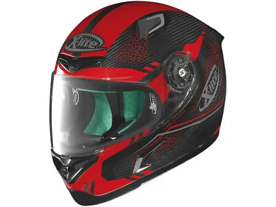 X-Lite Integral Helmet X-802RR Ultra Carbon Shiny Mesh Rot-Carbon Motorradhe • $540.67