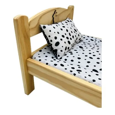 Dotty Black & White Bunny Rabbit IKEA Duktig Pet Dolls Bed Bedding Set • £21