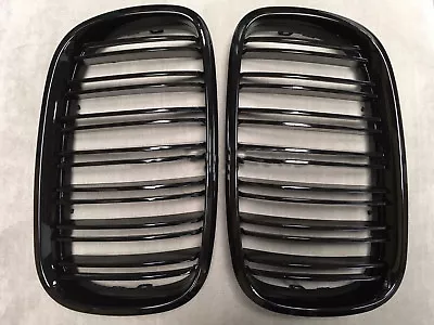 X5M STYLE PIANO GLOSS BLACK Front Hood Grilles GRILLE Fits For 07-13 E70 X5 • $109