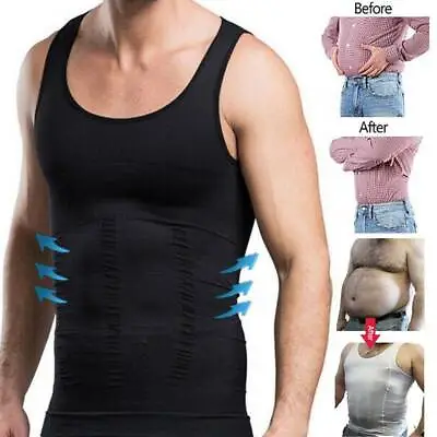 UK Men Gynecomastia Compression Shaper Vest Slimming Compression Shirt Tank Tops • £13.79