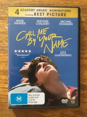 Call Me By Your Name (DVD 2017) Very Good Condition. Region:4. • $5