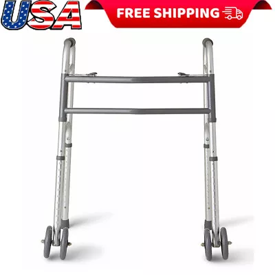 $66.79 • Buy Extra Wide 2 Button Walker Seniors Aluminum Frame Lightweight Medical Aid 500 Lb