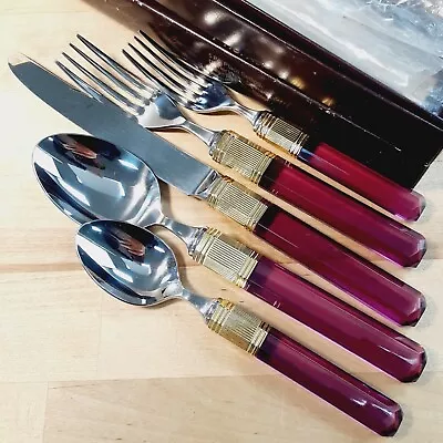 Mikasa Prisma G4560 Amethyst Flatware — 5 Pc Service For 1 (8 Avail) — FREESHIP! • $47.50