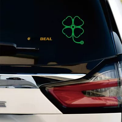 Four-Leaf Clover Lucky Nurse Sticker Decal Vinyl 2 Pack Green 4 6 Inches • $7.49