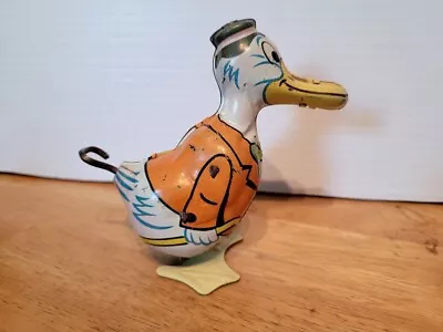 Very Nice Vintage J. Chein  1963 Tin Litho Wind Up #151 Dickie Duck • $24.95