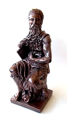 Vintage Seated Statue Moses Bronze Tone Finish / Plaster • $69.95