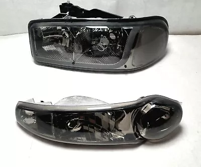 Headlight For 01-07 Gmc Sierra/yukon Denali Led Drl Smoked Clear Driver Side • $45