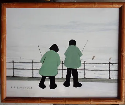 £18 • Buy Original Painting After L.s. Lowry  Two Anglers On A Promenade  Framed