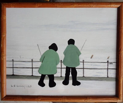 £18 • Buy Original Painting After L.s. Lowry  Two Anglers On A Promenade  Framed