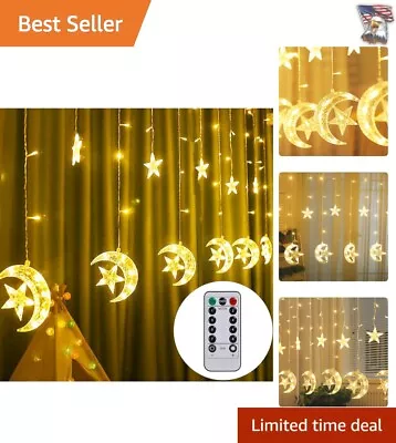 Magical Star Moon Curtain String Lights - Indoor/Outdoor Decorations • $45.99