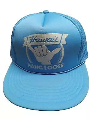 Vintage Hawaii Trucker Hat Blue Snapback Baseball Cap Mesh Back • $11.99