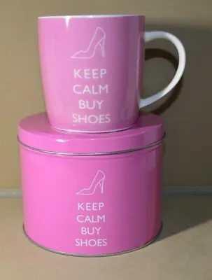  Mug In Tin Gift Box - Keep Calm And Buy Shoes Great For A Gift. • £15