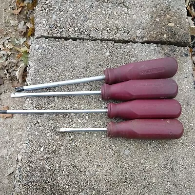 Matco Tools Witte Germany Screwdriver Lot Of 4 Vintage Maroon Handles Mixed • $48.99