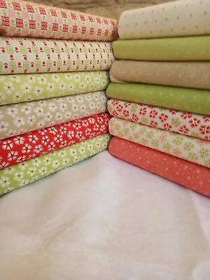 Strawberries & Rhubarb Small Designs Moda. 100% Cotton Half Metre • £9.50