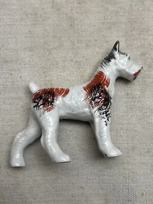 Vintage Porcelain Schnauzer Dog Figurine 3.5” Statue Occupied Japan PRISTINE 1tt • $5