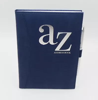 Telephone Address Book A-Z Index Hard Back Cover With Pen A5 Address Book Navy • £8.18