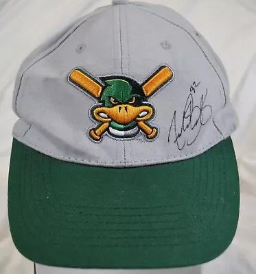 Autographed Madison Mallards Baseball Cap Grey Green  Strapback 100% Cotton • $12.75