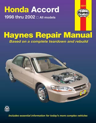 Haynes Repair Manual 42014 Honda Accord 98-02 All Models • $28.99