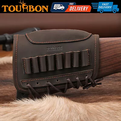 Tourbon Leather Ammo Carrier Bullet Holder Cheek Riser Rifle Gun Buttstock Cover • $52.99