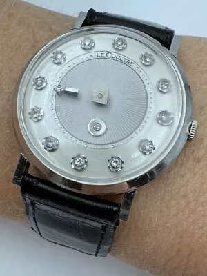 1964 Le Coultre 14k Solid White Gold Case Mystery Dial Real Diamonds Box Runs • $870