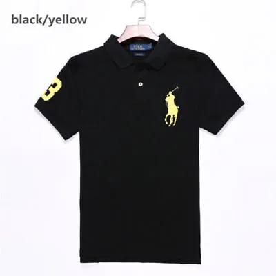 2023 Ralph Lauren Men's Custom Fit Cotton Polo Shirt Top Short Sleeve Large Pony • £24.44