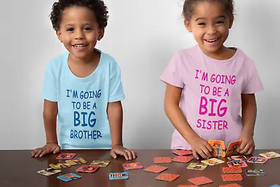 £6.90 • Buy I'm Going To Be A Big Brother Sister Kids Printed Pregnancy Announcement T-Shirt