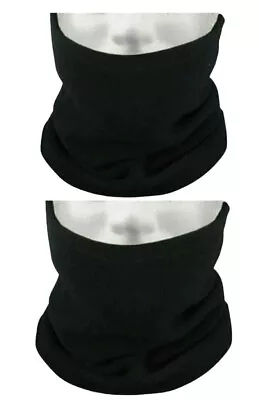 2 Snoods  Neck Warmer Snood Thermal Black Scarf Warm Fleece Adults One Size • £8.89