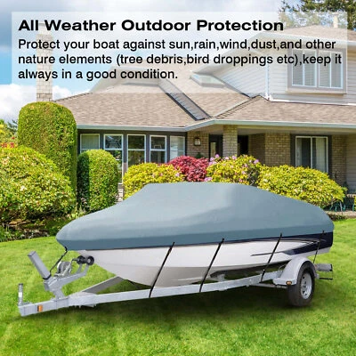 £30.99 • Buy 20-22ft 210D Waterproof Boat Cover Fish SKI V-Hull Speedboat Marine Cover UK