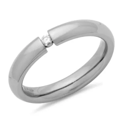 Ladies 3.5mm Tension Set Diamond Engagement Ring Size K Jewellery • $99.47