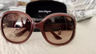 Salvatore Ferragamo Women's Burgundy Butterfly Sunglasses Italy • $65