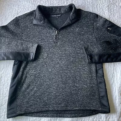 Beverly Hills Polo Club 1/4 Zip Pullover Sweatshirt Black Marl Mens Sz L • $6.97