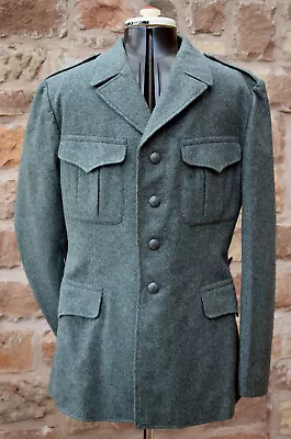 VINTAGE 40R SWISS ARMY FITTED WOOL TUNIC Jacket Coat Hunting Shooting Swedish • £35