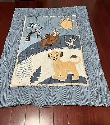 Lambs & Ivy Disney Baby Lion King Adventure Blue 2 Piece Mini Crib Bedding Set • $25