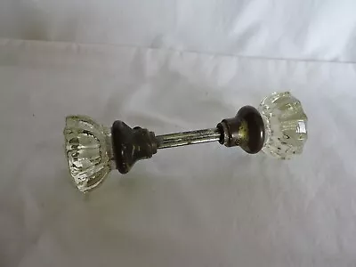 Yellow Tinted Vintage Glass/Crystal Doorknob Set • $12.50