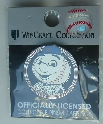 New Wincraft MLB Baseball Mr. Met NY New York Mets Hat Cap Pin Pinback • $9.95