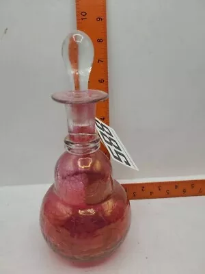 Vintage Glass Barber Bottle W/ Stopper   10” ~ 	Red • $19.99