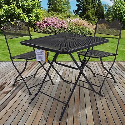 Folding Bistro Set Outdoor Garden Patio Table & Chairs Seating Summer Furniture • £59.99