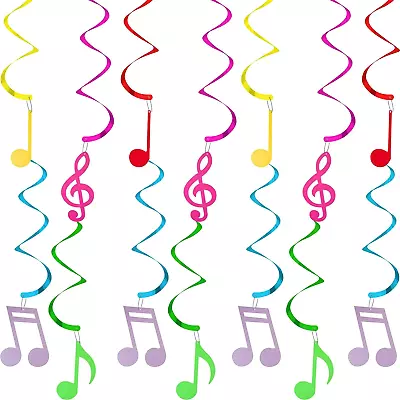 25 Pieces Musical Note Hanging Swirl Music Foil Whirl Theme Party Decoration Cut • $21.99