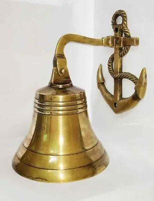 Nautical Solid Brass Vintage Anchor Wall Decor Bell Door Bell Maritime Hanging • $39.99