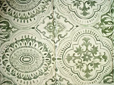 Quatrefoil Floral Damask Green Vinyl Tablecloth 52 X 90 Elrene • $19.99