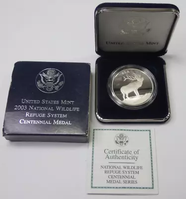 2003 National Wildlife Centennial Proof Medal ELK W/ Box & COA • $41.99