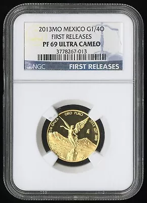 Mexico Gold Coin 2013 1/4 Onza Proof NGC PF69 NO RESERVE! • $640