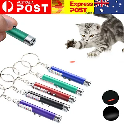 2 In 1 Cat Toys LED Laser Light Pointer Keychain Dog Cat Teaser Pet Pen Bright • $7.49