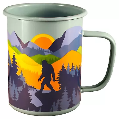 Bigfoot 4.75  Tall Enamel Mug Coffee Tea Cocoa Camping Travel Sasquatch Yeti Cup • $12.50