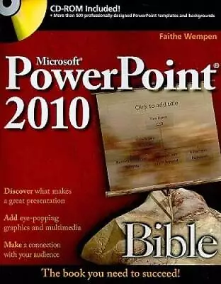 PowerPoint 2010 Bible - Paperback By Wempen Faithe - GOOD • $4.01